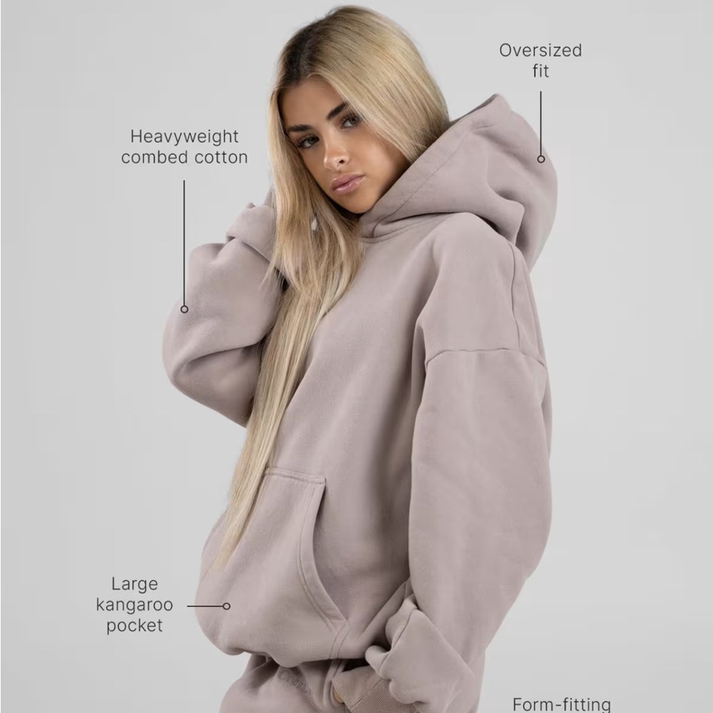 Comfort Sweatshirt and straight leg sweatpants set- size 3x color bark - Picture 6 of 6